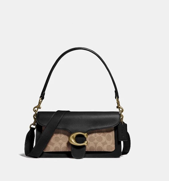 Coach Women'S Signature Tabby Shoulder Bag - Tan Black for Women