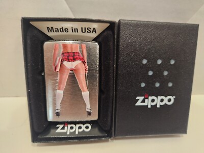 New Zippo Pin-up SEXY WOMAN with BOOK and ROD Chrome Lighter Sealed 2014