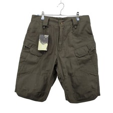 NWT Men's Cargo Shorts Slash Pockets w/ Double Sided Fastener Close Green Small