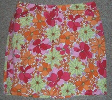 TALBOTS Colorful Floral Print Below Knee Length A-Line Skirt Size 6