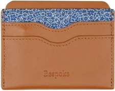 🔴 Tan Jacquard🥇 Designer Bespoke Unisex Pebble Leather Card Case Wallet