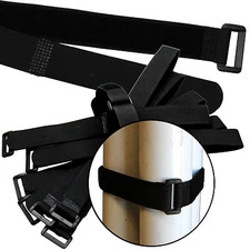 10 Qty 20" Black Cable Ties ~ Wire Cord Straps Reusable Hook & Loop ~ USA Seller