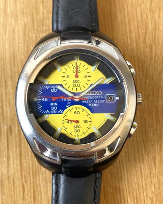 Vintage Seiko V657-6120 50m WR Chronograph Quartz Men's Watch