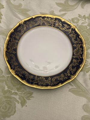 Vintage Weimar Katharina Plates Cobalt Blue/Gold 7 Inch