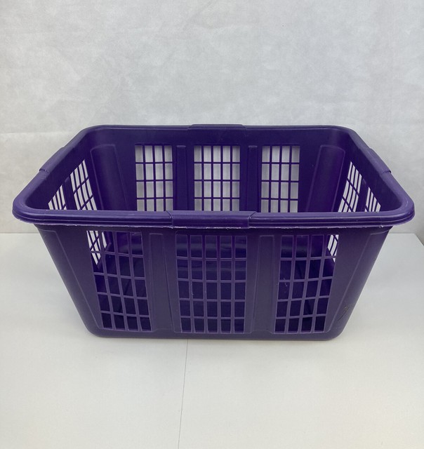 VTG 80s 90s Rubbermaid 2965 PURPLE 16" X 22" Rectangle Laundry Basket