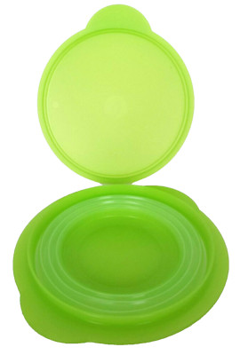 NEW TUPPERWARE LIME GREEN FLAT OUT COLLAPSABLE BOWL + LID  ~  3 CUP CAPACITY