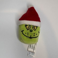 Aurora World Plush Dr. Seuss' The Grinch Mallows SANTA HAT GRINCH 5" Beanie