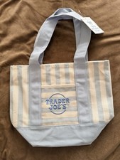 Trader Joe s Mini Pastel Stripe Canvas Tote Bag Limited Edition - New With Tags