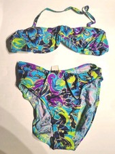 Vintage Jantzen Classics Satin Two-piece Swimsuit Size 12 - See Description