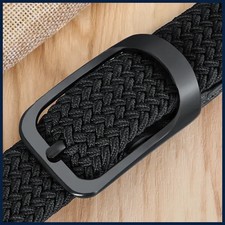 Non-hole Punch-free MEN'S AND WOMEN'S Woven Belt Elastic Stretch Canvas Belt