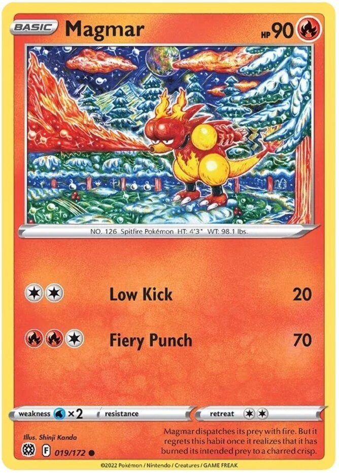 Magmar - 019/172 - Common (Near Mint) Brilliant Stars - Fire Pokémon
