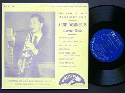 ARNE DOMNERUS Clarinet Solos 10'' LP PRESTIGE PRLP 134 US 1952 DG MONO
