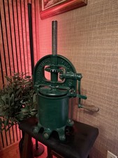 Antique Enterprise RARE GREEN Cast Iron Sausage Stuffer No. 5 Philadelphia 1888