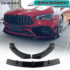 Glanz Schwarz Frontspoiler Lippe Splitter Für Benz CLA C118 CLA45 AMG 2019-2023 Glanz Schwarz Frontspoiler Lippe Splitter Für Benz CLA C118 CLA45 AMG 2019-2023