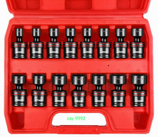 15pc 38 Drive Impact Universal Joint Swivel Socket Set Metric 8-22mm