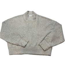 Aerie OFFLINE Sherpa Mock Neck Pullover Sweatshirt Oatmeal Cozy Women s S/P