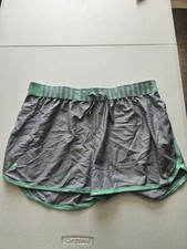 Under Armour HeatGear Shorts Youth XL Gray Green Athletic Running Loose Fit