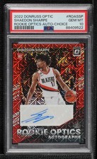 2022-23 Donruss Optic Rookie Optics Choice Prizm Shaedon Sharpe PSA 10 Auto 14t3