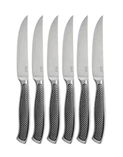 Wolfgang Puck 6 Piece Stainless Steel Steak Knife Set-Black-NEW IN BOX