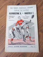1962 Rugby League Challenge Cup Semi Final Programme - Featherstone vs Wakefield