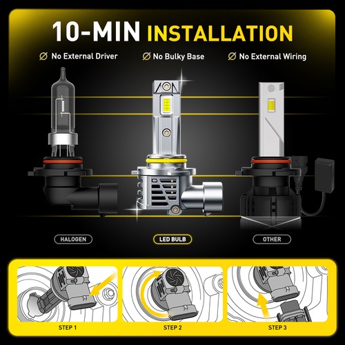 9006 HB4 LED Headlight Low Bulbs 1-9Set for Ford F-150 1992-2003 F-250 1992-1999 - Picture 7 of 26