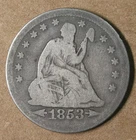 25C 1853 Arrows & Rays Liberty Seated Quarter Good * AvenueCoin