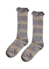NWT Fun gray ruffle top socks 4-8 Yr Sample by Hannah Rose Vintage New In Bag
