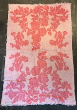 Vintage Cannon Monticello Bath Towel Fringe Pink MCM Floral