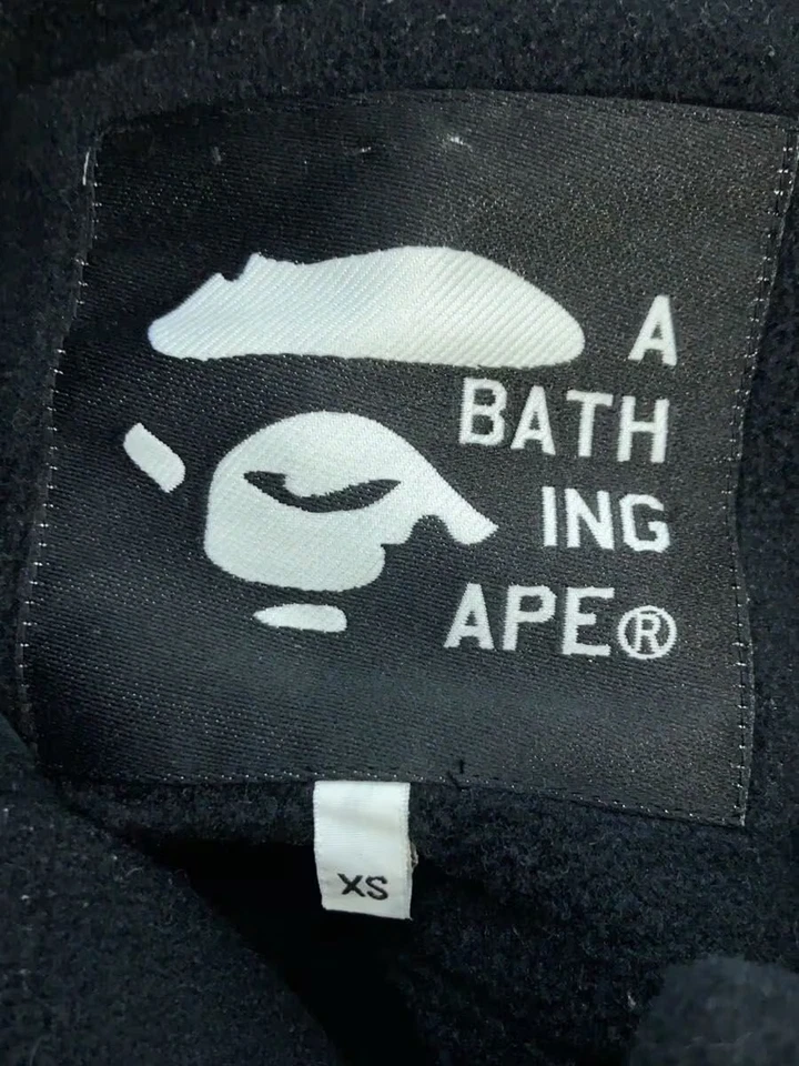 A BATHING APE fleece Coat black XS Used - Image 3 of 4