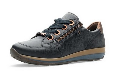 Ara Schnürschuh OSAKA Blau Leder Extraweit Halbschuh Sneaker Einlage