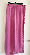 Eberjey Women's Pink Silk lounge night Pajama romantic comfy barbie Size-XL