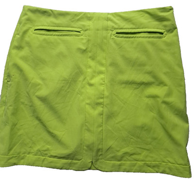 EP Pro Women's Lime Green Golf Short Skort Pockets Zip Size 8 (W32)