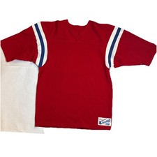 Vintage 1990s Champion New England Patriots Blank Red Football Jersey Size L New