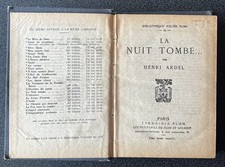 Livre ancien La nuit tombe Henri Ardel 1928