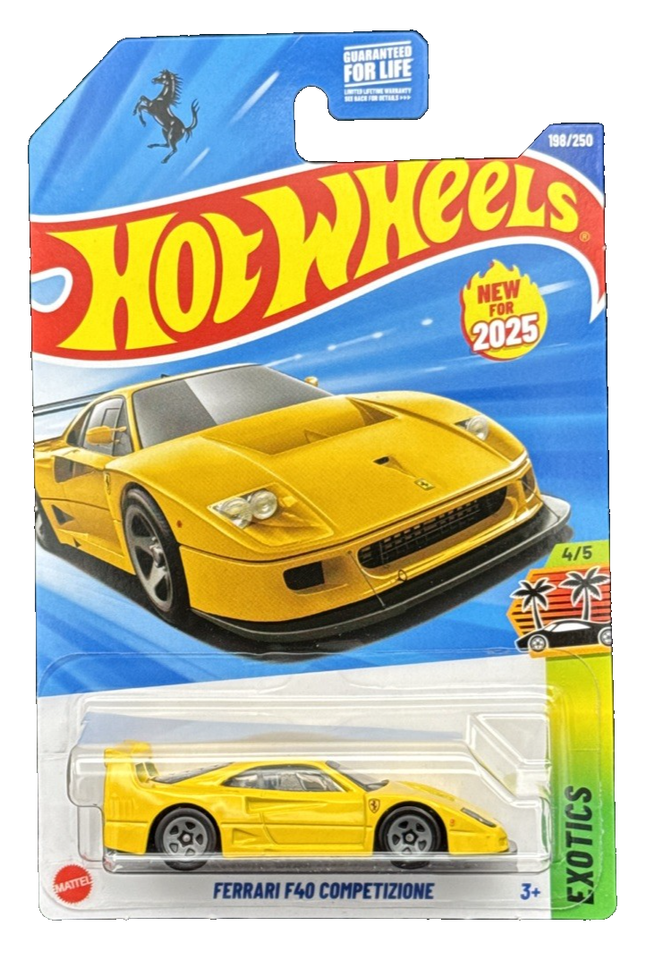 Hot Wheels 2025 HW Exotic 4/5 Yellow Ferrari F40 Competizione New