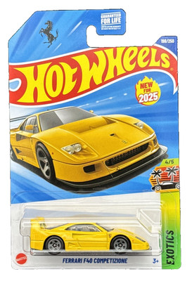 Hot Wheels 2025 HW Exotic 4/5 Yellow Ferrari F40 Competizione New