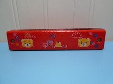 WOODEN HARMONICA FOR CHILDREN 16 HOLES DOUBLE-ROW CATROON PAINTED FRONT  BACK