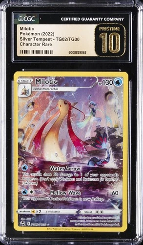 2022 POKEMON SILVER TEMPEST CHARACTER RARE #TG02/TG30 MILOTIC CGC 10 PERFECT