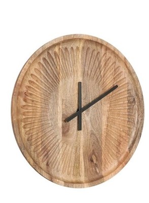 Kate & Laurel All Things Decor 17''x17'' Grear Round Wall Clock Natural