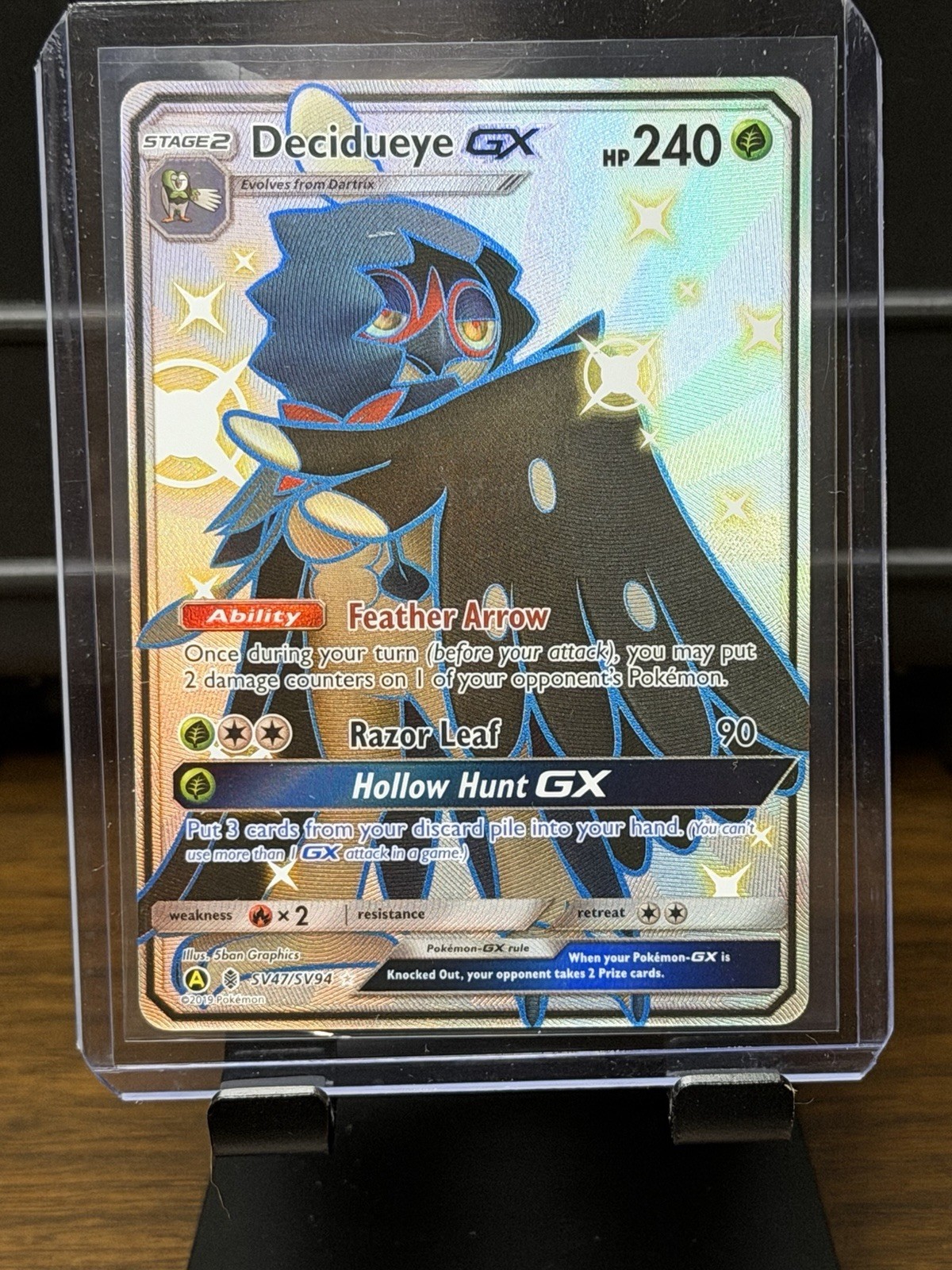 Pokemon Decidueye GX SV47/SV94 Hidden Fates Shiny Vault FREE SHIPPING