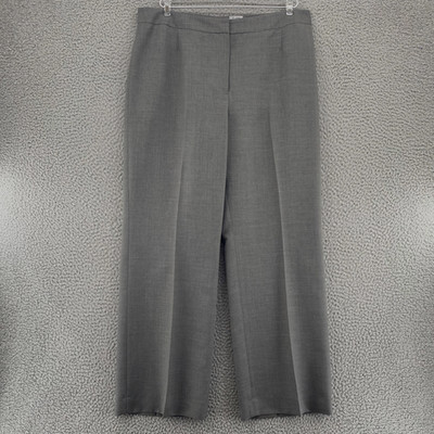 Kasper Pants Womens 12 Petite Kate Gray Classic Fit Straight Leg Office Career
