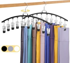 2 Pack Legging Organizer for Closet 360  Swivel, Metal Gym Clothes Organizer