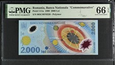 ROMANIA BANKNOTE 2000 LEI- COMMEMORATIVE -P-111a, 1999  - PMG 66- GEM UNC