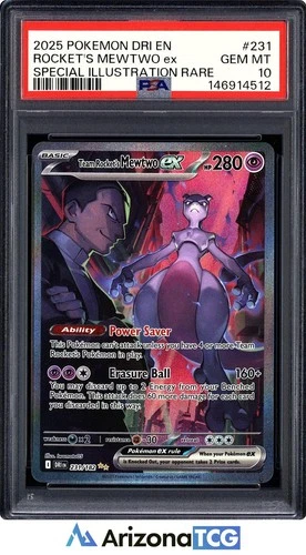 Pokemon 2025 Team Rocket's Mewtwo ex 231/182 SIR Destined Rivals GEM MINT PSA 10