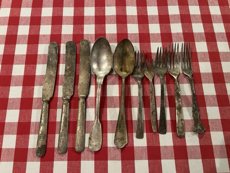 Mixed Lot Silverplate Silver Plated Utensil Crafts 5 Forks 3 Knives 2 Spoons