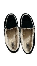 UGG Australia SHEEPSKIN Loafers Flat Shoes Women's 10 Black w/Soft Warm Lining