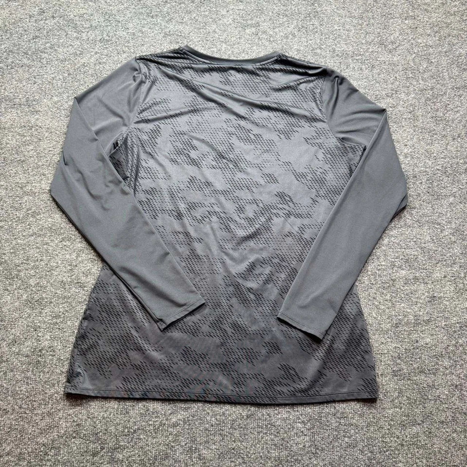 Under Armour HeatGear Shirt Womens LG Gray Camo Long Sleeve Fitted Top Athletic - Image 3 of 4