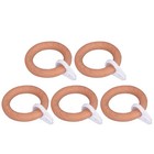 5Pcs Reusable Wooden Curtain Rings for Drapery Brown Circular Roman Rod Rings