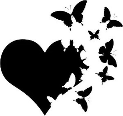 Heart with Butterflies Flying Away Vinyl Decal Sticker Car Window BumperBlack