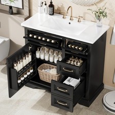 Christopher Knight Home 36" Bathroom Vanity with Ceramic Sinkfor Elegant...